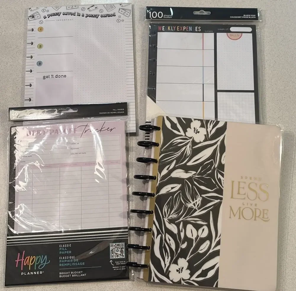 The Happy Planner Debt Payoff Budget Bundle Notebook Classic Paper Block Pad